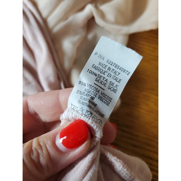 Montan Paris 100% Silk Top Medium Tunic Asymmetrical Made In Italy Layered - Picture 9 of 12